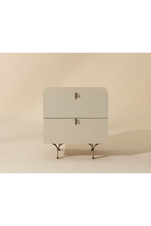 Modern European furniture - Cream Wood 2-Drawer Nightstand - www.oroa.com
