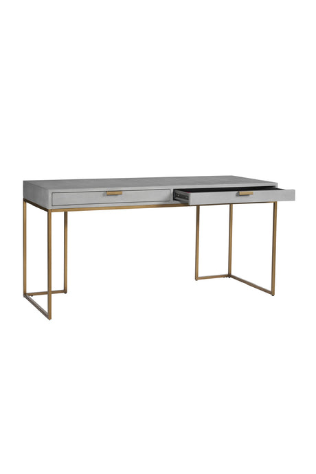 Modern European furniture - Gray Shagreen 2-Drawer Desk - www.oroa.com