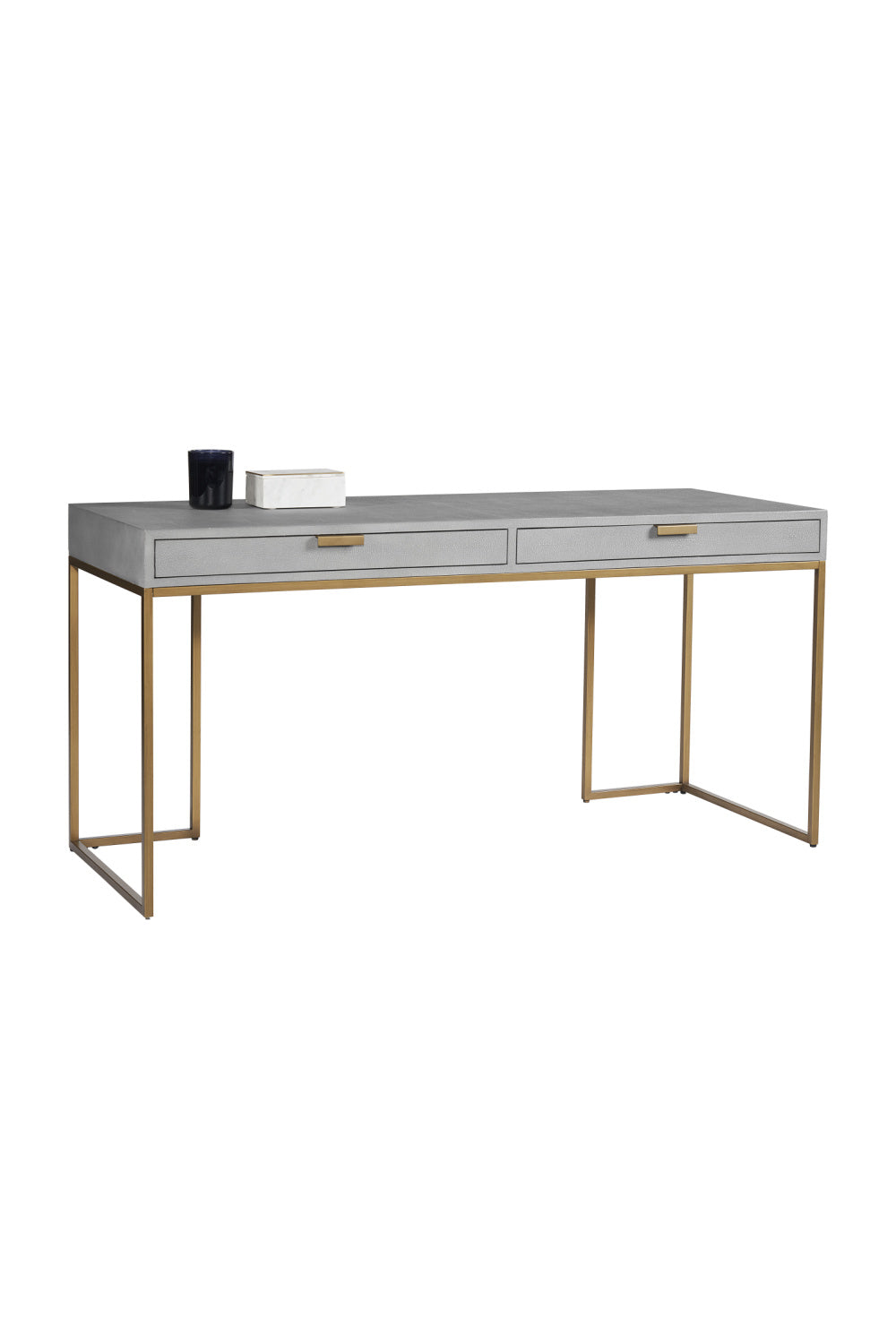 Modern European furniture - Gray Shagreen 2-Drawer Desk - www.oroa.com