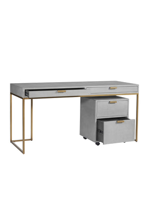 Modern European furniture - Gray Shagreen 2-Drawer Desk - www.oroa.com