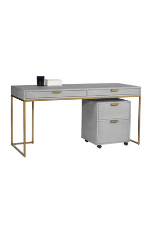 Modern European furniture - Gray Shagreen 2-Drawer Desk - www.oroa.com