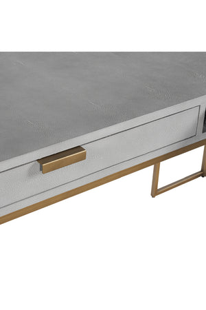 Modern European furniture - Gray Shagreen 2-Drawer Desk - www.oroa.com