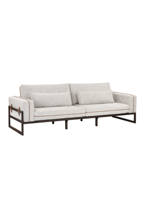 Modern European furniture - Brown Leather Piped Sofa - www.oroa.com