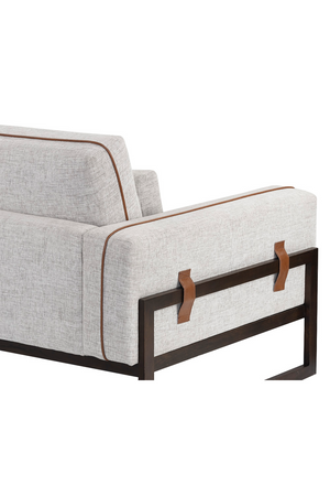 Modern European furniture - Brown Leather Piped Sofa - www.oroa.com