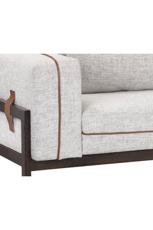 Modern European furniture - Brown Leather Piped Sofa - www.oroa.com