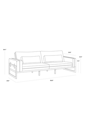 Modern European furniture - Brown Leather Piped Sofa - www.oroa.com