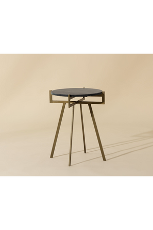   Modern European furniture - Antique Brass Marble End Table - www.oroa.com | Oroa.com