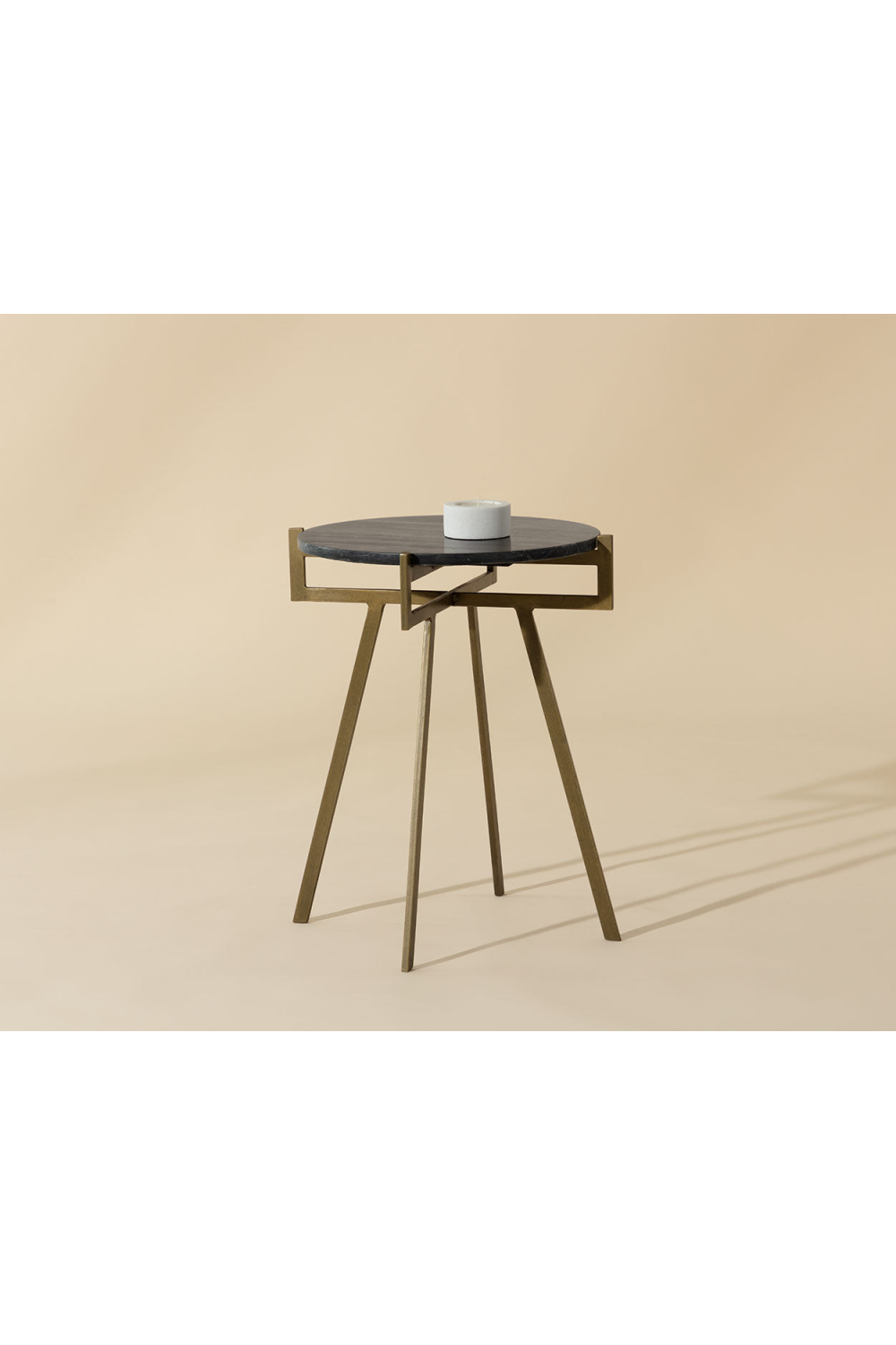   Modern European furniture - Antique Brass Marble End Table - www.oroa.com | Oroa.com