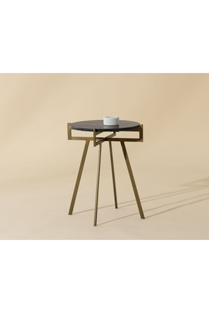   Modern European furniture - Antique Brass Marble End Table - www.oroa.com | Oroa.com