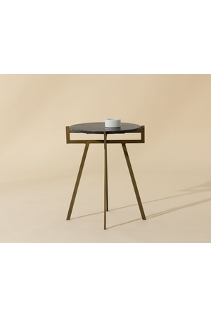   Modern European furniture - Antique Brass Marble End Table - www.oroa.com | Oroa.com