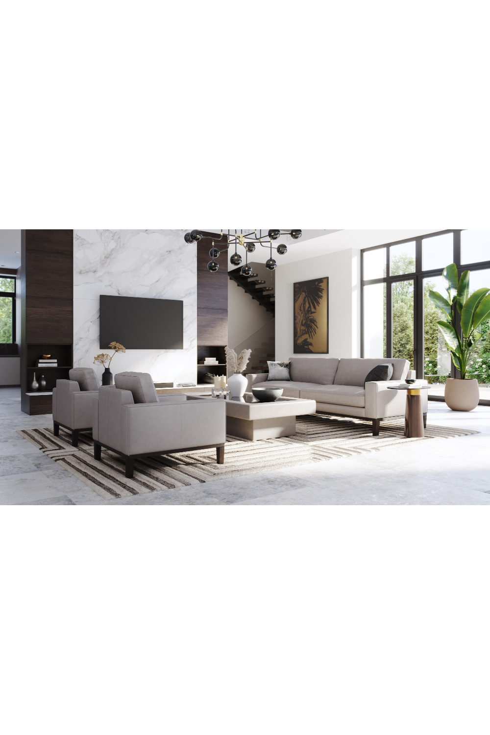 Modern European furniture - Gray Glass Spheres Chandelier L - www.oroa.com