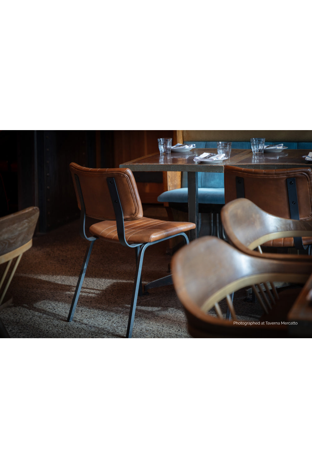 Modern European furniture - Leather Look Industrial Dining Chairs (2) - www.oroa.com