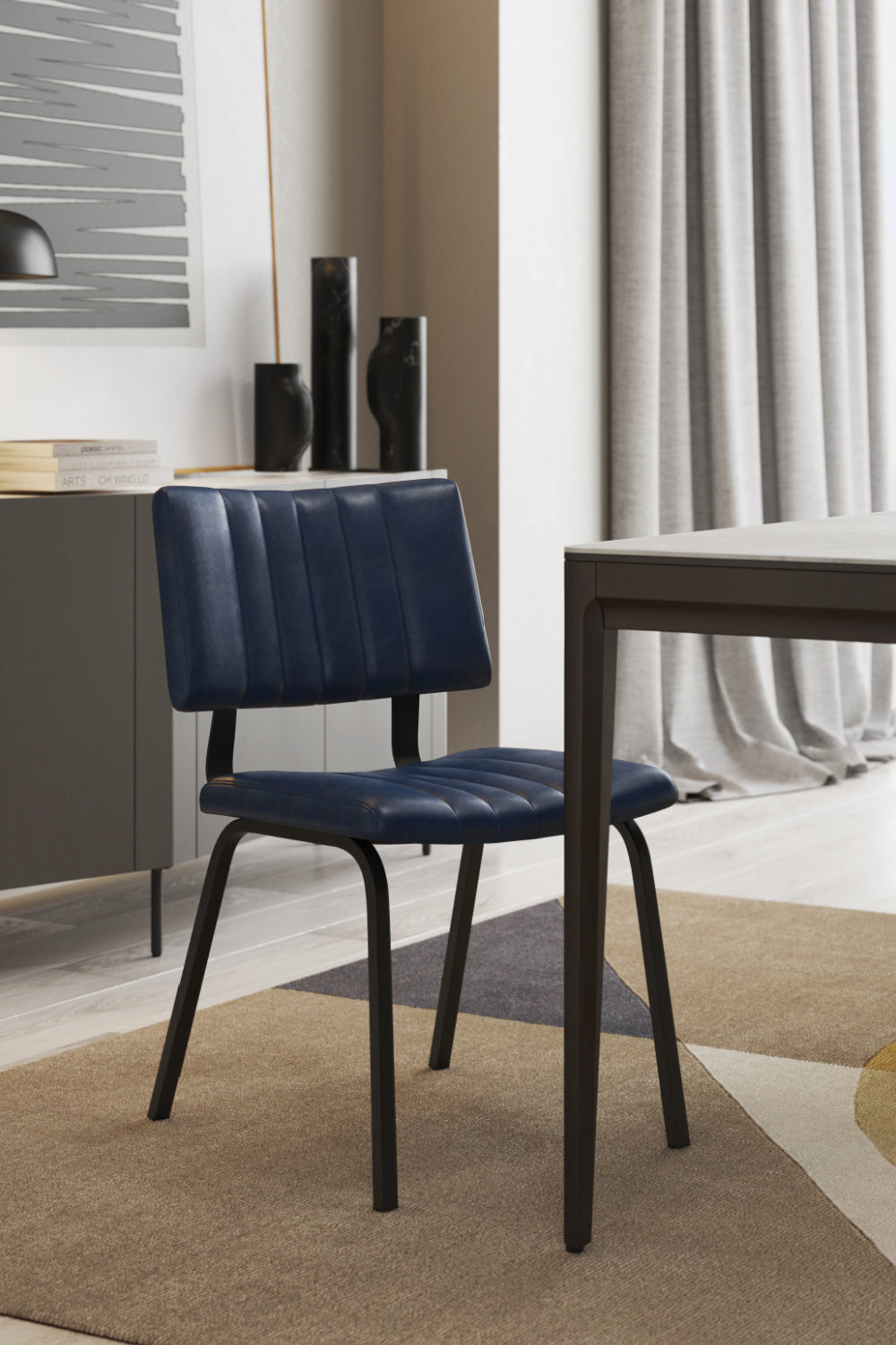 Modern European furniture - Leather Look Industrial Dining Chairs (2) - www.oroa.com