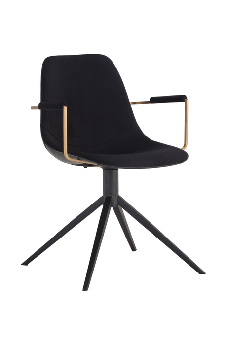 Modern European furniture - Black Leather Swivel Dining Chair - www.oroa.com