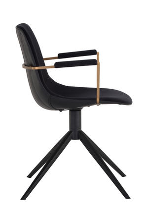 Modern European furniture - Black Leather Swivel Dining Chair - www.oroa.com