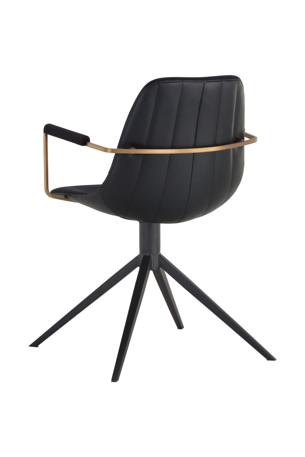 Modern European furniture - Black Leather Swivel Dining Chair - www.oroa.com