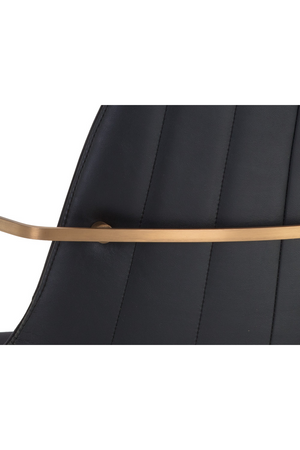 Modern European furniture - Black Leather Swivel Dining Chair - www.oroa.com