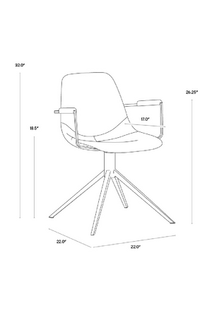 Modern European furniture - Black Leather Swivel Dining Chair - www.oroa.com