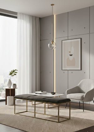 Modern European furniture - Rustic Bronze Frame Bench - www.oroa.com