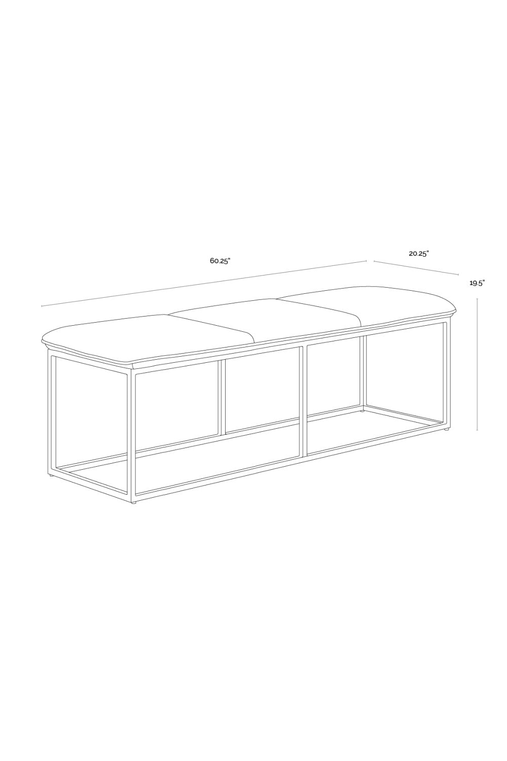 Modern European furniture - Rustic Bronze Frame Bench - www.oroa.com