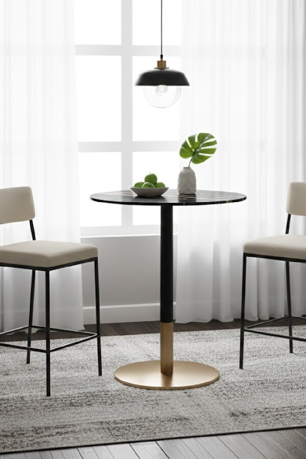 Modern European furniture - Black Marble Bar Table - www.oroa.com