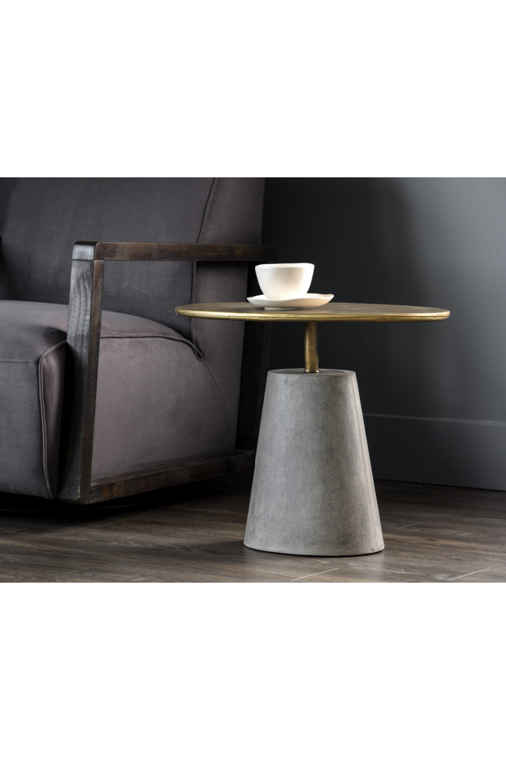 Modern European furniture - Oval Brass Indoor/Outdoor Side Table - www.oroa.com