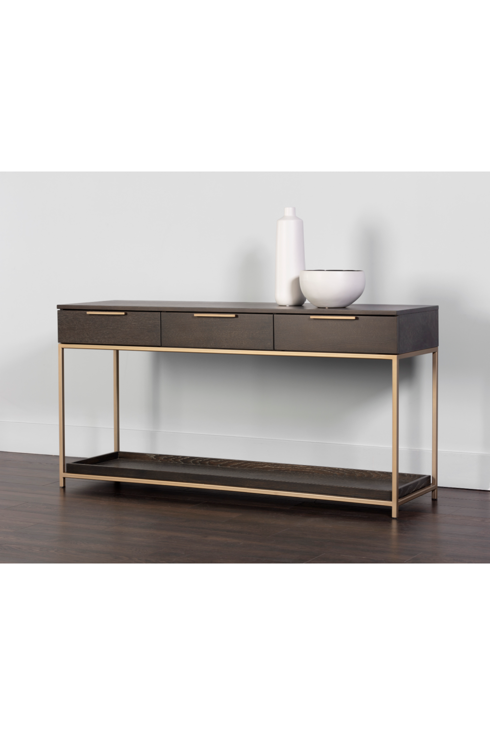   Modern European furniture - Gray Oak 3-Drawer Console Table - www.oroa.com | Oroa.com