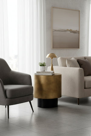   Modern European furniture - Antique Brass Round End Table - www.oroa.com | Oroa.com