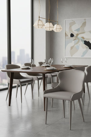   Modern European furniture - Taupe Leather Dining Chairs (2) - www.oroa.com | Oroa.com