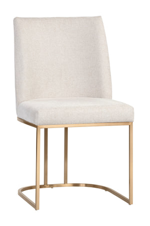   Modern European furniture - Cream Cantilevered Dining Chairs (2) - www.oroa.com | Oroa.com