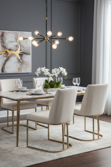 Modern European furniture - Cream Cantilevered Dining Chairs (2) - www.oroa.com