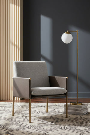 Modern European furniture - Leather Arm Gray Lounge Chair - www.oroa.com