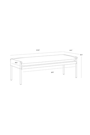   Modern European furniture - Brass Frame Modern Bench - www.oroa.com | Oroa.com