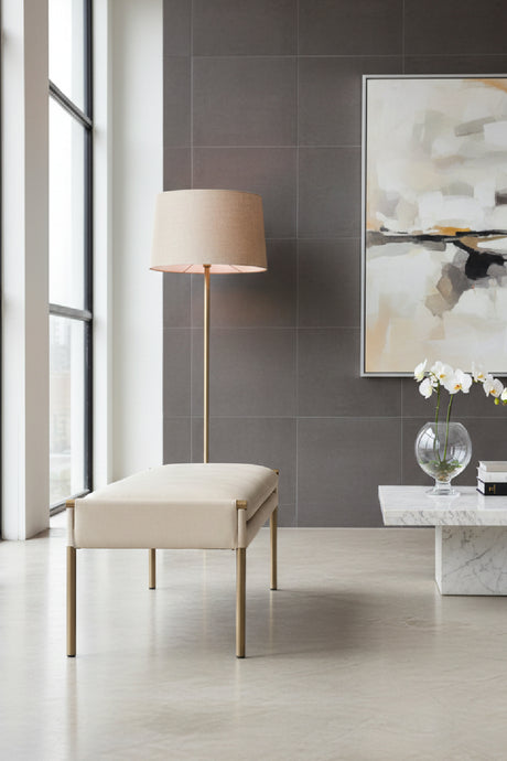 Modern European furniture - Brass Frame Modern Bench - www.oroa.com