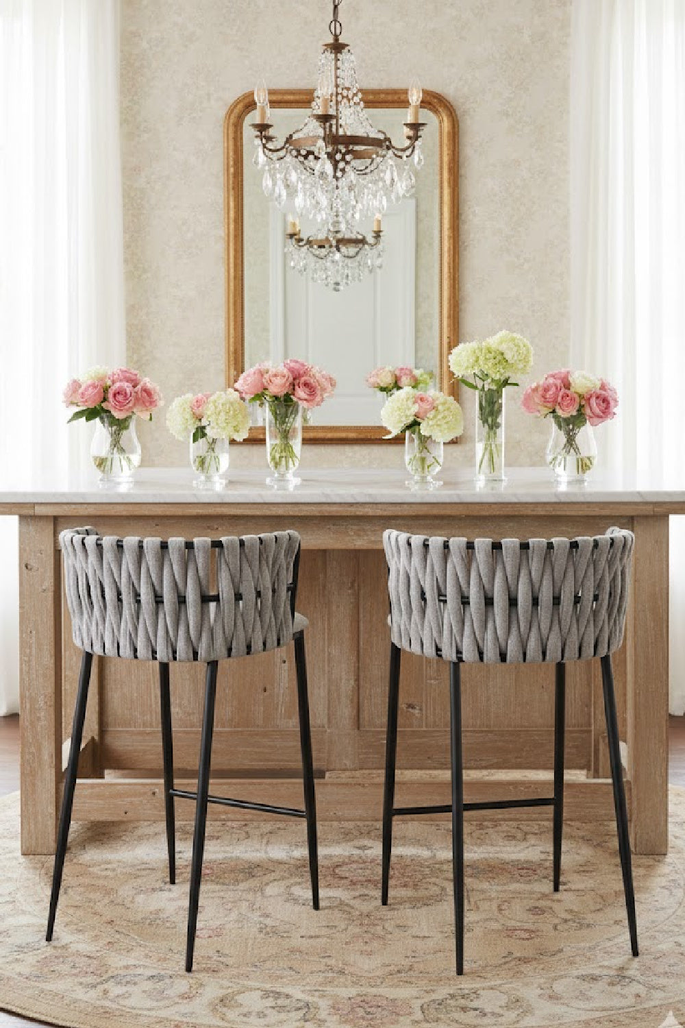 Modern European furniture - Weaved Back Counter Stool - www.oroa.com