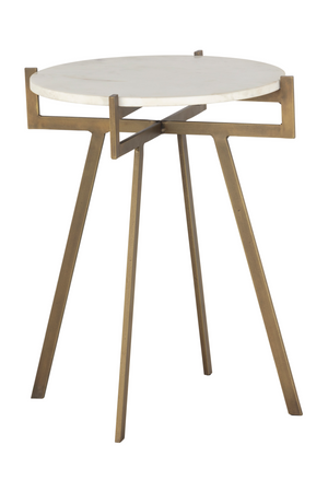   Modern European furniture - Antique Brass Marble End Table - www.oroa.com | Oroa.com