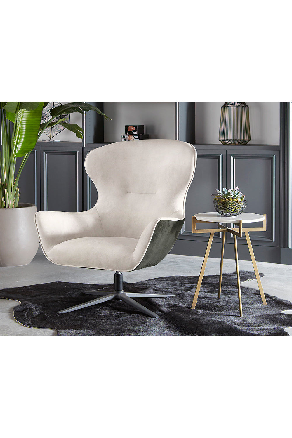   Modern European furniture - Antique Brass Marble End Table - www.oroa.com | Oroa.com