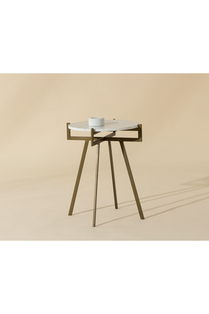   Modern European furniture - Antique Brass Marble End Table - www.oroa.com | Oroa.com