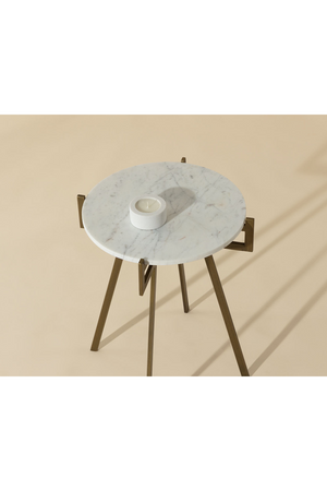   Modern European furniture - Antique Brass Marble End Table - www.oroa.com | Oroa.com