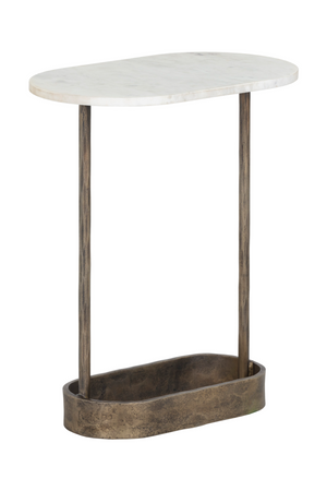   Modern European furniture  Oval White Marble End Table - www.oroa.com | Oroa.com