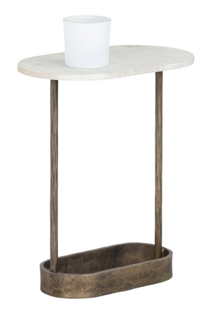   Modern European furniture  Oval White Marble End Table - www.oroa.com | Oroa.com