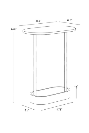   Modern European furniture  Oval White Marble End Table - www.oroa.com | Oroa.com