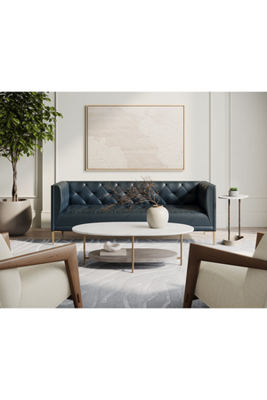   Modern European furniture  Oval White Marble End Table - www.oroa.com | Oroa.com