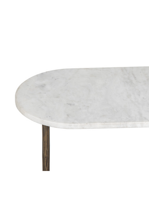   Modern European furniture  Oval White Marble End Table - www.oroa.com | Oroa.com