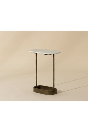   Modern European furniture  Oval White Marble End Table - www.oroa.com | Oroa.com