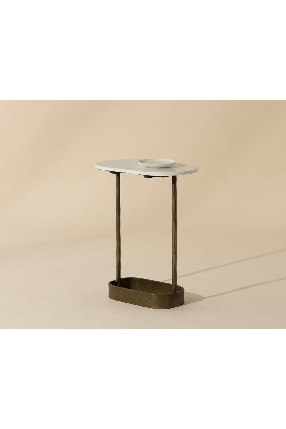   Modern European furniture  Oval White Marble End Table - www.oroa.com | Oroa.com