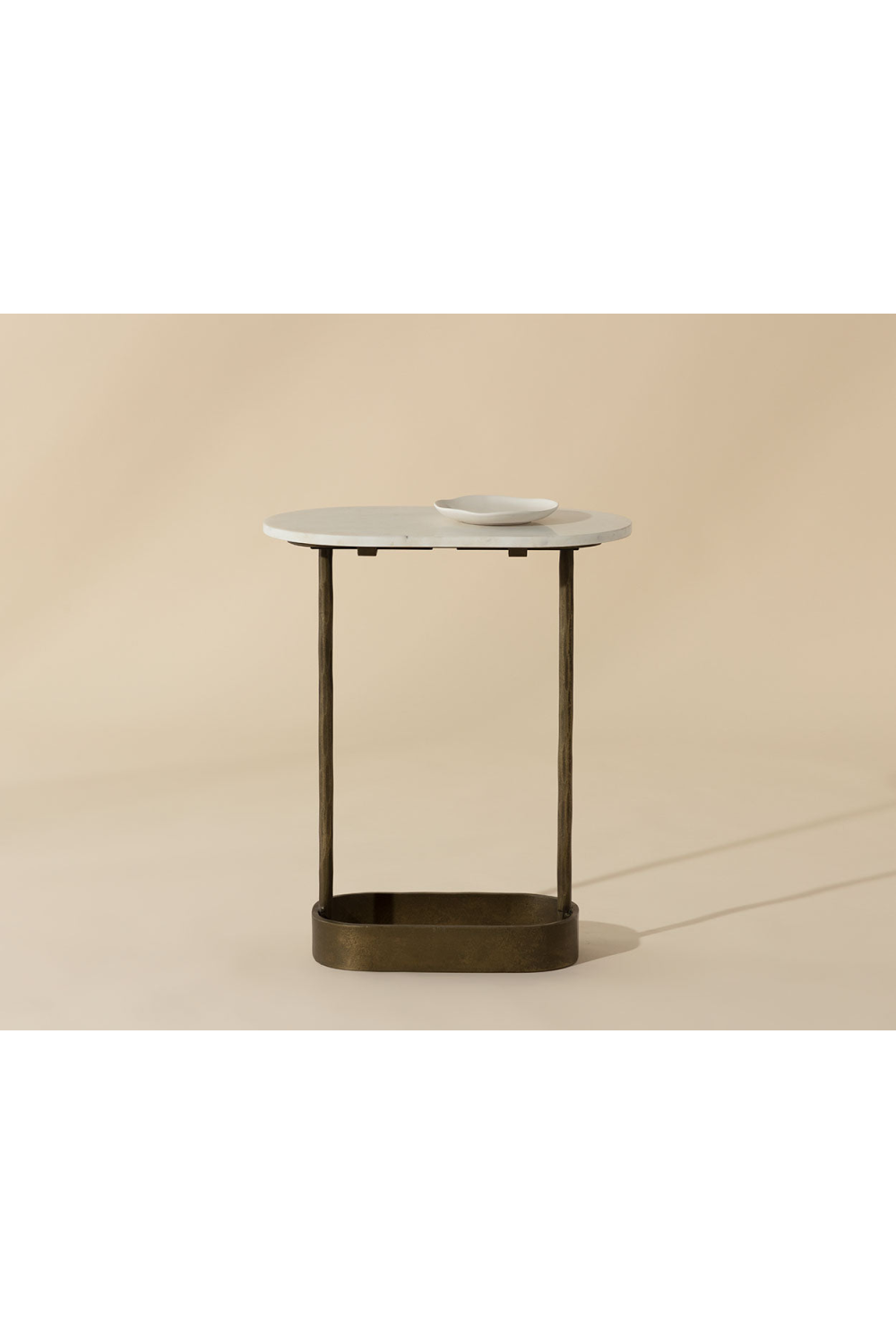   Modern European furniture  Oval White Marble End Table - www.oroa.com | Oroa.com