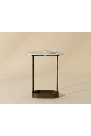   Modern European furniture  Oval White Marble End Table - www.oroa.com | Oroa.com