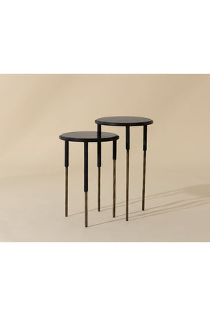   Modern European furniture - Black Marble Nesting End Tables (2) - www.oroa.com | Oroa.com