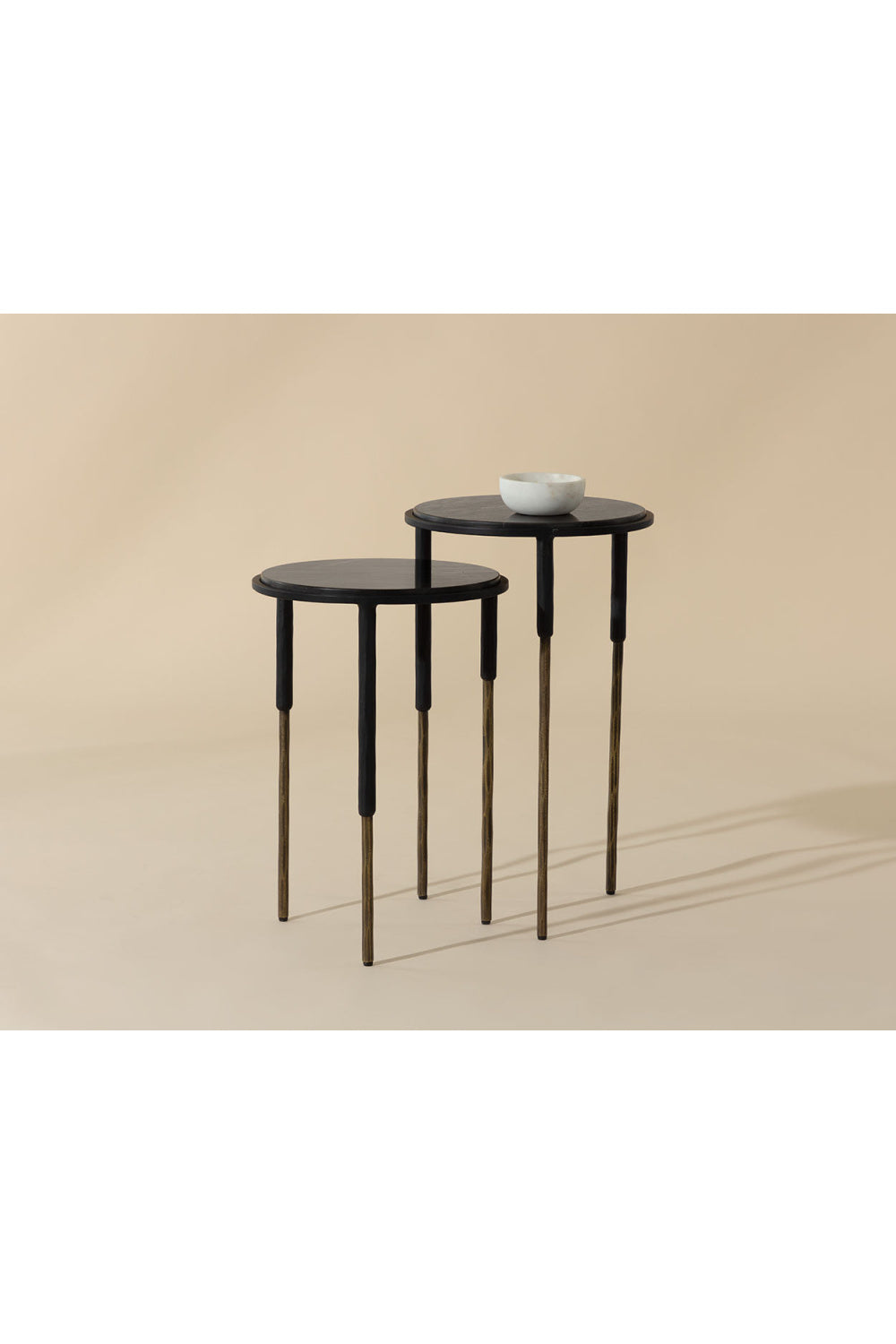   Modern European furniture - Black Marble Nesting End Tables (2) - www.oroa.com | Oroa.com